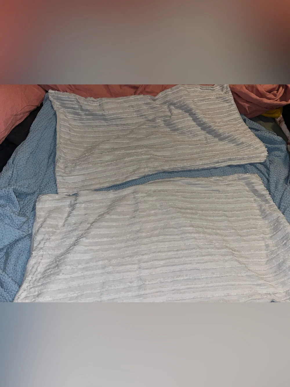 Nicole Miller ~ Light Gray Pillow Shams~ 💯 Cotton ~ 2 shams